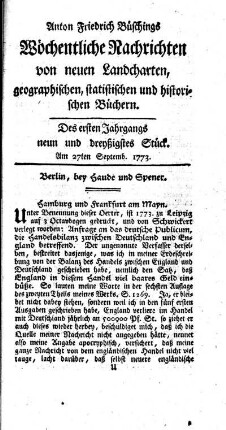 Neun und dreyßigstes Stück