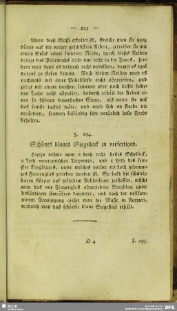 Schönes blaues Siegellack zu verfertigen (§ 294)
