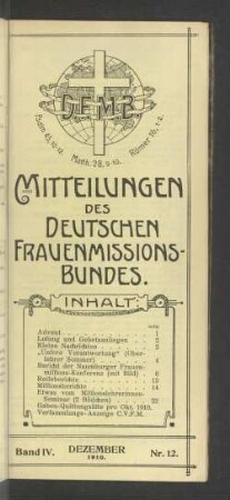 Band IV. Dezember 1910. Nr. 12