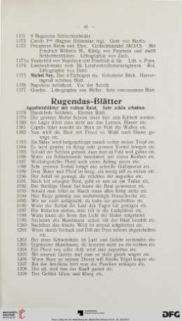 Rugendas- Blätter (Nr. 1178-1232)
