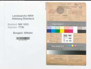 Entnazifizierung Wilhelm Bongard , geb. 25.02.1891 (Polizeibeamter)