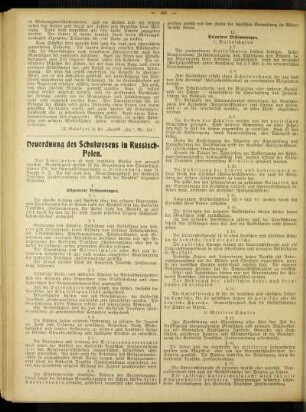 Neuordnung des Schulwesens in Russisch-Polen