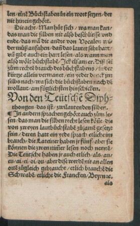 Von den Teutschen Diphthongen ...