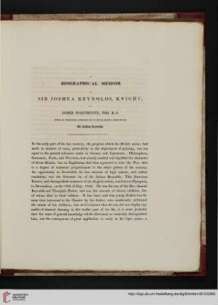 A biographical memoir of Sir Joshua Reynolds, Knight
