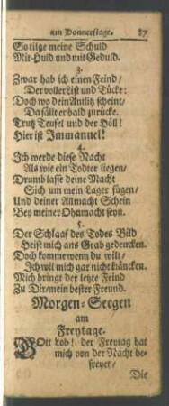 Morgen-Seegen am Freytage