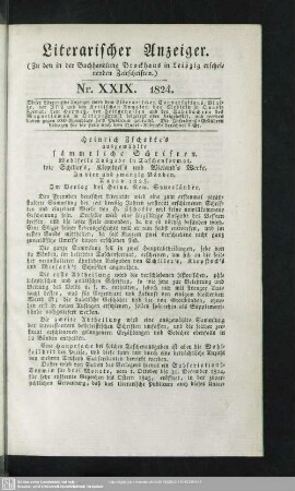 Literarischer Anzeiger No. XXIX. 1824