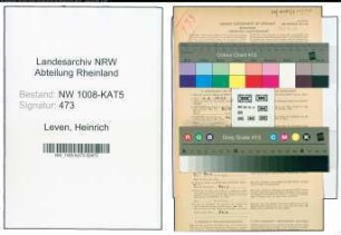 Entnazifizierung Heinrich Leven , geb. 05.04.1895 (Metzger)