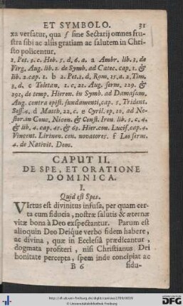 Caput II. De Spe, Et Oratione Dominica.
