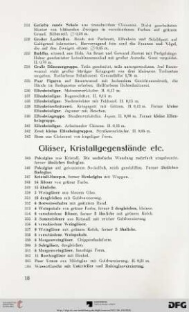 Gläser, Kristallgegenstände etc. (Nr. 345-483)