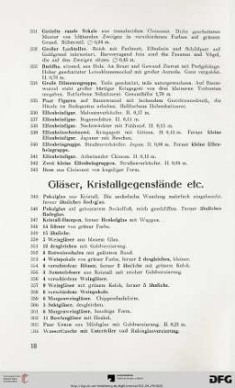 Gläser, Kristallgegenstände etc. (Nr. 345-483)