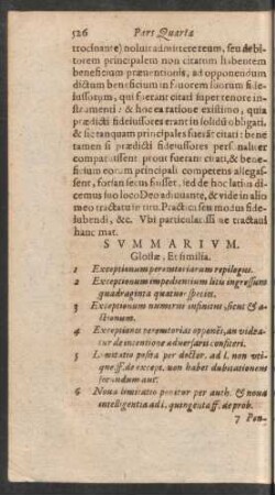 Summarium. Glossae, Et similia.