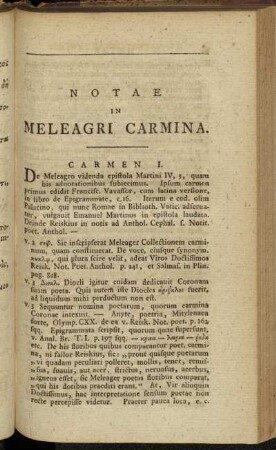 Notae in Meleagri Carmina.