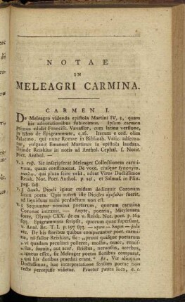 Notae in Meleagri Carmina.