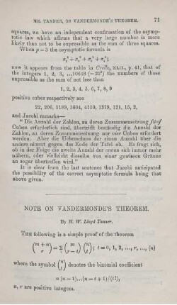 Note on vandermonde´s theorem.
