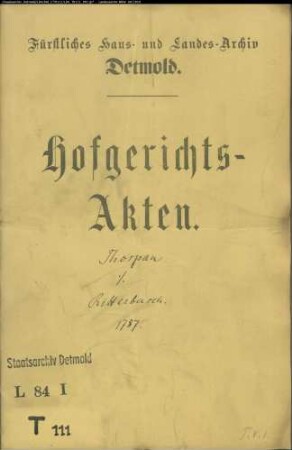 Thospan (Tospann), Kaufmann in Lemgo gegen Ritterbusch zu Wendlinghausen - Schuldforderung