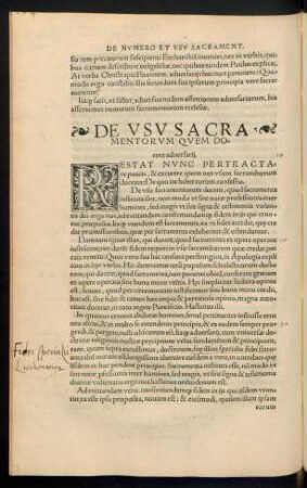 De Usu Sacramentorum Quem Docent adversarii.