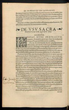 De Usu Sacramentorum Quem Docent adversarii.