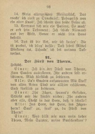 91. Der Fürst von Thoren