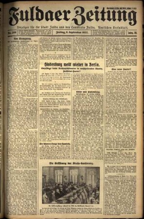 Ausgabe vom Freitag, den 09. September 1932.