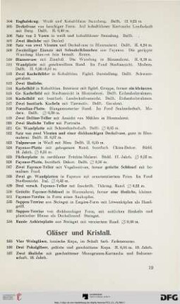 Gläser und Kristall (Nr. 535-611)