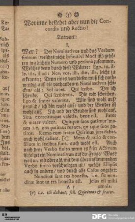 Worinne bestehet aber nun die Concordia und Rectio?