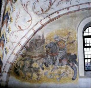 Wandbild: Der Drachenkampf des heiligen Georg