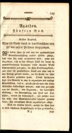 Agathon. Fünftes Buch