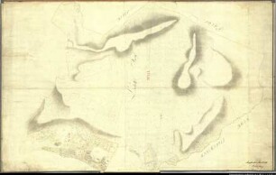 Landesaufnahme des Fürstbistums Osnabrück VII Amt Wittlage - Hunteburg Bl. 1 h Kirchspiele: Lintorf, Barkhausen Feldmark: Angelbeck Ortschaften: Lintorf, Heithöfen, Wimmer, Hördinghausen, Dahlinghausen, Barkhausen, Linne, Rabber, Brockhausen Reinkarte Teil 8: Lintorfer Berg Ausf.-Art: Farbige Zeichnung auf Karton, auf Leinen aufgezogen Herst.: Johann Wilhelm Du Plat Herst.: Ruperti (Direktion: Johann Ludwig Hogreve) Format: ca. 70 x 110 cm Maßstab: 1 : 3 840