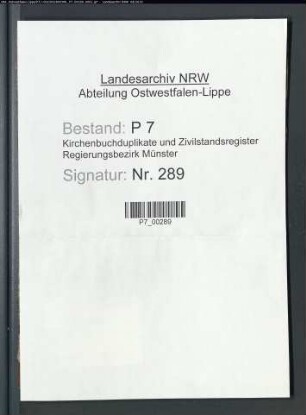Zivilstandsregister der Munizipalität Altschermbeck (T 1812). (Gemeinde: Altschermbeck, Kreis Recklinghausen)