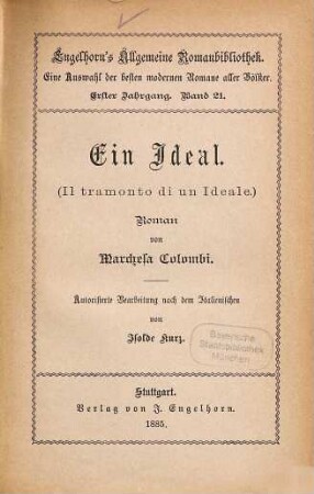 Ein Ideal : Roman.