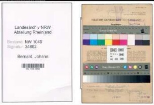 Entnazifizierung Johann Bernard , geb. 23.10.1892 (Stellwerksmeister)