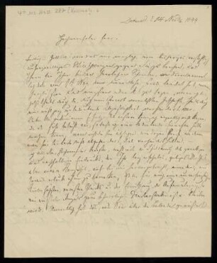 Brief von Carl Kossmaly an Louis Spohr