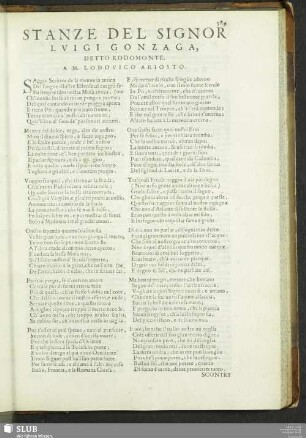 Stanze Del Signor Luigi Gonzaga, Detto Rodomonte
