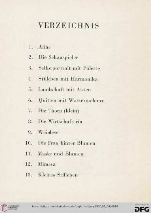 Verzeichnis (Nr. 1-26)