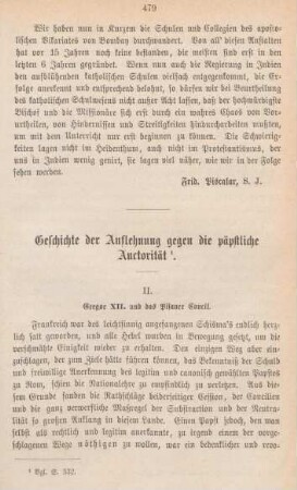 479-498 Geschichte der Auflehnung gegen die päpstliche Autorität