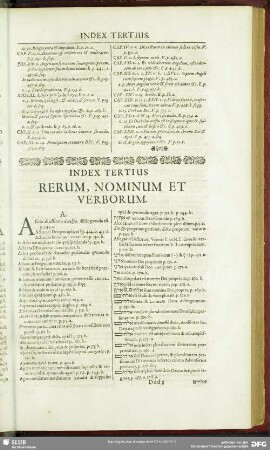Index Tertius Rerum, Nominum Et Verborum