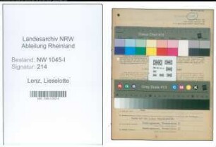 Entnazifizierung Lieselotte Lenz , geb. 02.06.1922 (Kontoristin)