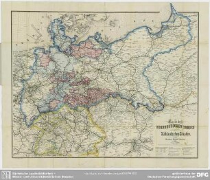 Karte des NORDDEUTSCHEN BUNDES und der Süddeutschen Staaten