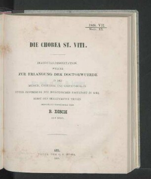 Die Chorea St. Viti.