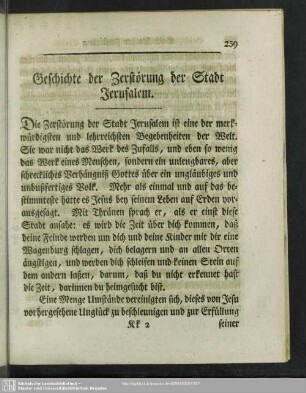 Geschichte der Zerstörung der Stadt Jerusalem