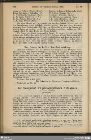 Der Standpunkt bei photographischen Aufnahmen