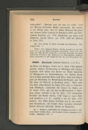 3988. Surland (Johann Julius II., J. U. Dr.)