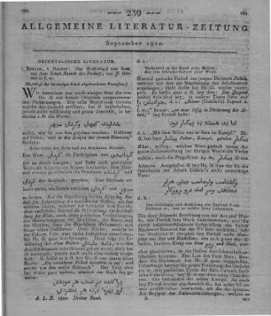 Firdausī, A. C. M.: Das Heldenbuch von Iran, aus dem Schah Nameh des Firdussi. Bd. 1-2. Übers. v. J. v. Görres. Berlin: Reimer 1820 (Beschluss der im vorigen Stück abgebrochenen Rezension)