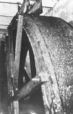 Stolpen-Langenwolmsdorf. Kirchmühle, Wasserrad, Repro (Bildersammlung von Hubertus Boden, Klipphausen)
