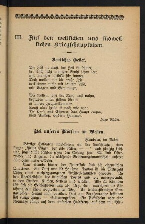 57-76, III. Auf den westlichen und südwestlichen Kriegschauplätzen