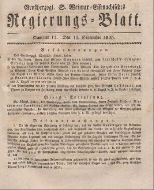 Nr. 11 : 15. September 1820