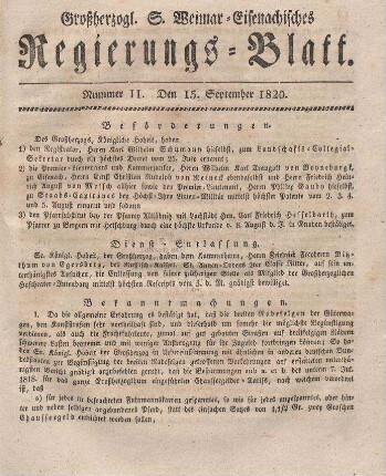 Nr. 11 : 15. September 1820