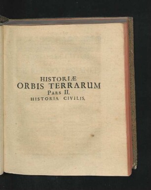Pars II. Historia Civilis.