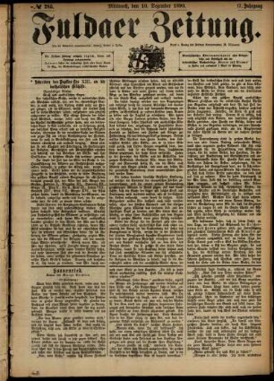 Erste Ausgabe vom Mittwoch, den 10. Dezember 1890.