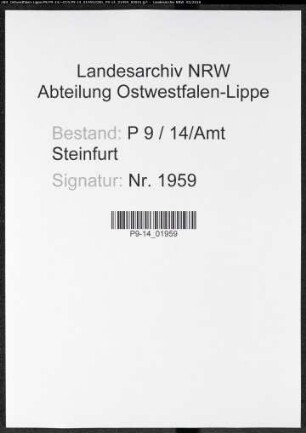 Sterberegister Standesamt Amt Steinfurt